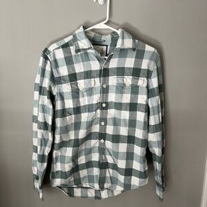 American Eagle Teal/Green checkered flannel